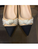 Low heel sandals with pearls Chanel