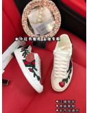 Synthetic leather sports shoes with Gucci prints