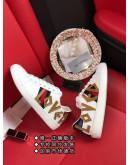 Synthetic leather sports shoes with Gucci prints