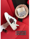 Synthetic leather sports shoes with Gucci prints