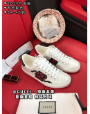 Synthetic leather sports shoes with Gucci prints