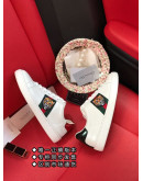 Synthetic leather sports shoes with Gucci prints