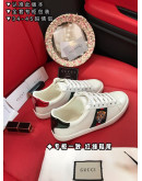 Synthetic leather sports shoes with Gucci prints