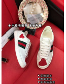 Synthetic leather sports shoes with Gucci prints