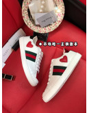 Synthetic leather sports shoes with Gucci prints