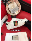 Synthetic leather sports shoes with Gucci prints