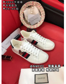 Synthetic leather sports shoes with Gucci prints