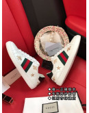 Synthetic leather sports shoes with Gucci prints