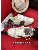 Synthetic leather sports shoes with Gucci prints