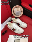 Synthetic leather sports shoes with Gucci prints