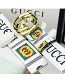 Double G belt with silver buckle gucci