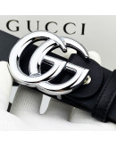 Luxury belt with double buckle g gucci