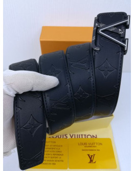 Synthetic leather belt with Louis Vuitton print