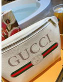 Leather Fanny Pack With Gucci Print