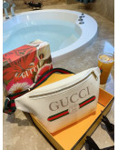 Leather Fanny Pack With Gucci Print