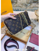 Luxury shoulder bag with Louis Vuitton chain