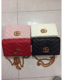 Luxury shoulder bag synthetic leather with Gucci chain