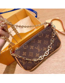 Shoulder bag with Louis Vuitton chain