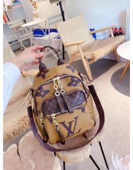 Mochila De Cuero De Gran Capacidad Elegante Louis Vuitton