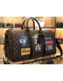 Great capacity travel bag with flowers retro Louis Vuitton