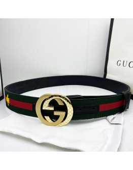 Cinturon Con Hebilla Dorada Con Diseños Gucci