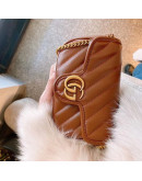 Super mini synthetic leather bag with Gucci chain