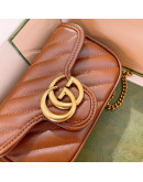 Super mini synthetic leather bag with Gucci chain