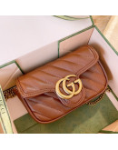 Super mini synthetic leather bag with Gucci chain